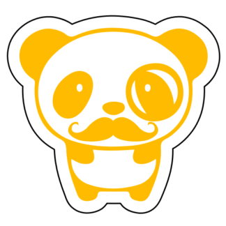 Mr. Panda Moustache Sticker (Yellow)